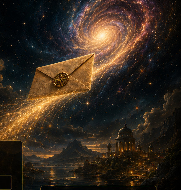 A letter travelling through a nebula